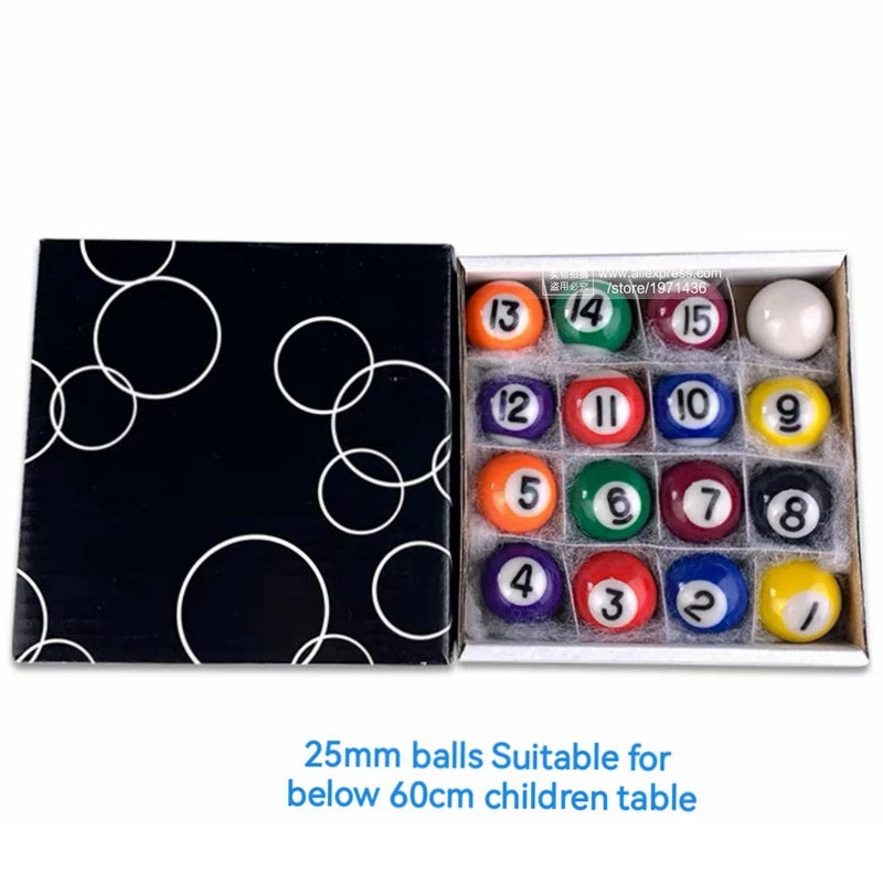 American Billiard Table Balls 16pcs 25mm/32mm/38mm Professional Snooker Accessories Children Game Toy Kids Pool Cue Balls Set