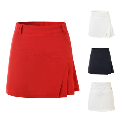 Short Skirt Women Breathable Anti Glare Casual Sports Skirts Outdoor Golf Tennis Pleated Skorts Lady A-Lined Culottes With Short