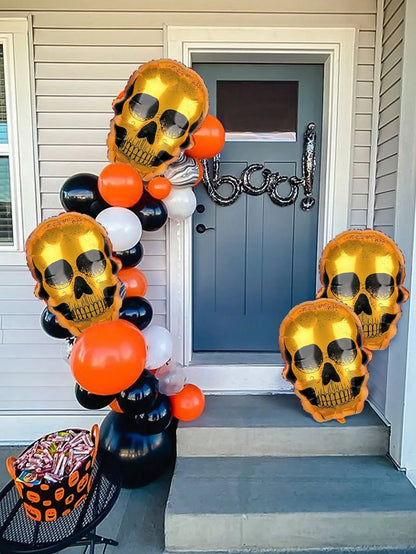 Skull Foil Balloon Halloween Decoration Ghost Party Day of the Dead Horror Party Decoration Haunted House Party Decoration