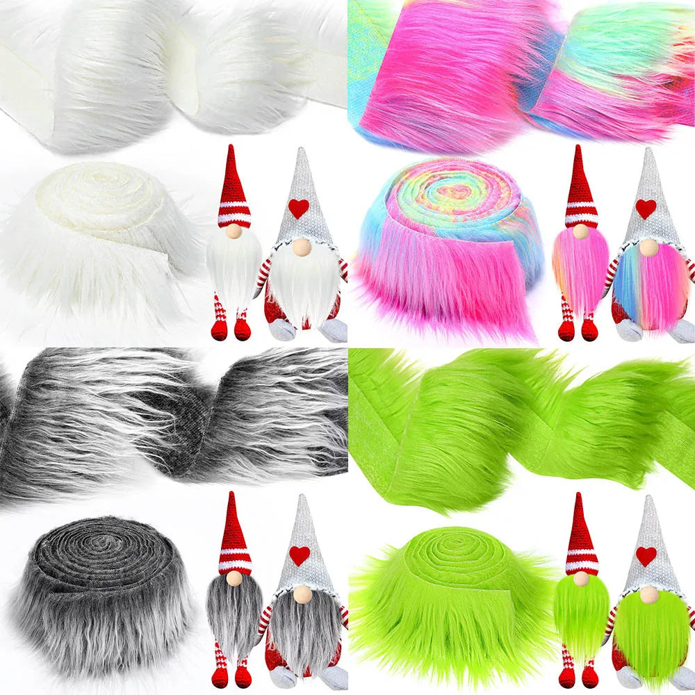 1.5M Faux Fur Ribbon Tapes Handmade Trimming Home Decoration Apparel Sewing Crafts Plush Fur Stripe Trim Fabric Costume Supplies