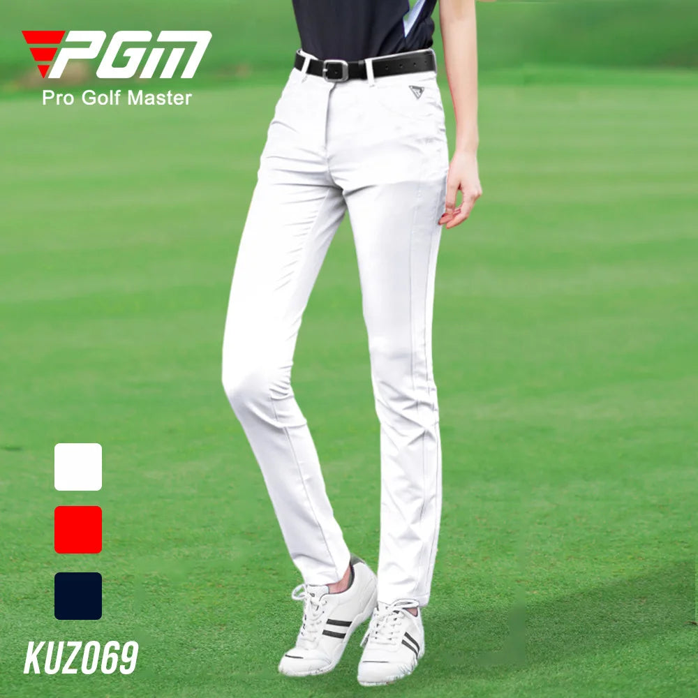 PGM Women Golf Pant Summer Sweatpants Spring Golf/Tennis Pants High Elastic Ladies Trouser Breathable Slim Quick Dry Pants