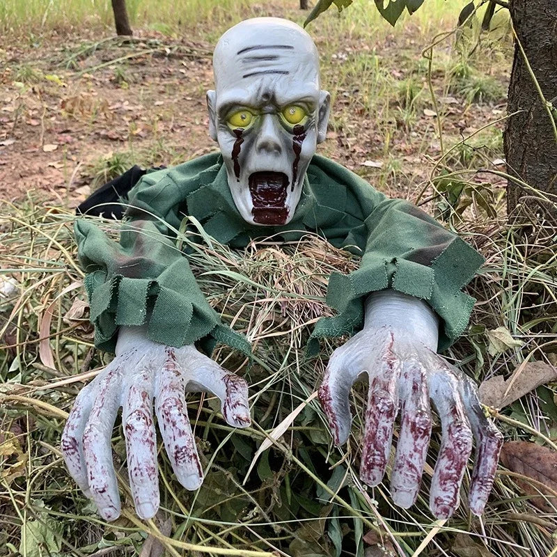Crawling Ghost Electric Scary Crawling Spirit Horror Voice Control Bloody Ghost Zombie Props Haunted House Yard Halloween Decor