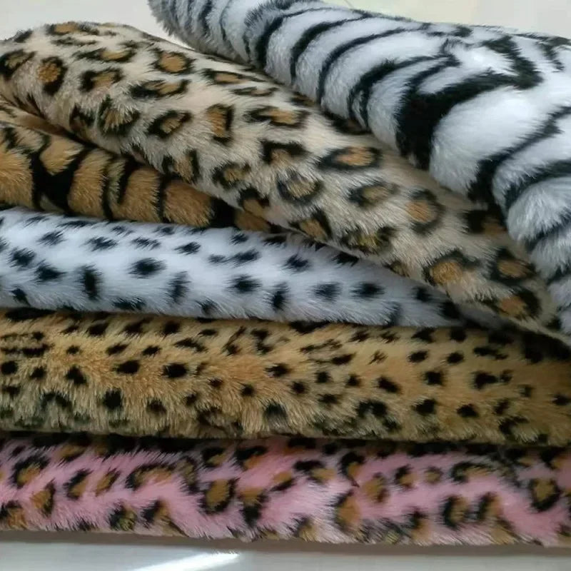 Thickened 1.5cm Fur Length Leopard Print Tiger Print Zebra Print Short Plush Fabric Performance Costume Faux Fur Clothing Fabric