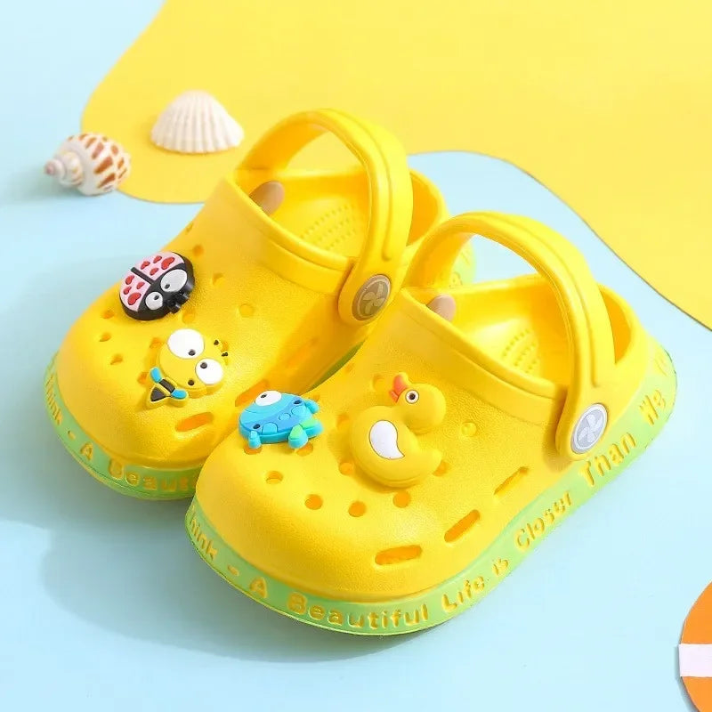 Summer Kids ShoesSandals Hole Children's Shoes Slippers Soft Anti-Skid Cartoon Design Hole Baby Shoes Sandy Beach for Boys Girls