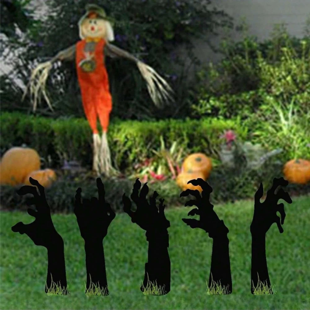 5/10pc Halloween Ground Card Insert Skeleton Hands for Halloween Ghost Festival Prank Party Bar Outdoor Garden School Home Decor