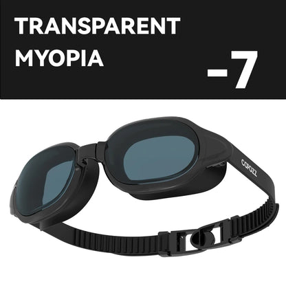 COPOZZ Best Swimming Goggles Men Women Adult Swim Goggle Professional Anti Fog Pool Swimming Glasses Eyewear -1.5 to -7