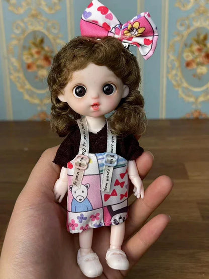 Lovely 17cm Doll 1/8 Bjd Dolls Mini Playhouse Doll Toy Kids Girls Dolls Toy Gift