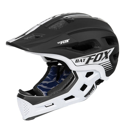 BATFOX Bicycle Helmet for Children Full Face Motocross Helmet MTB Detachable Mountain Bike Helmet Child Moto Cross Helmet