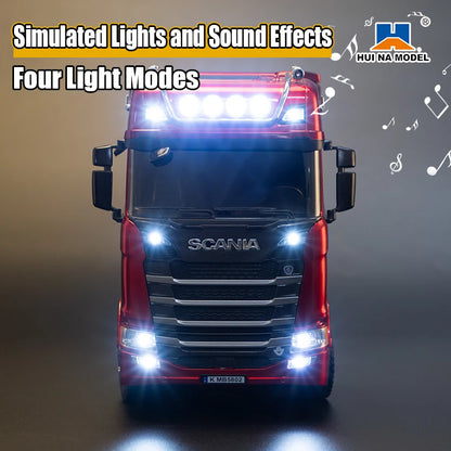 Huina Scania 770s 1:18 Scale RC Tractor Alloy Model Full Proportional Throttle 4WD 19 Channel Remote Control Car Toy for Kids