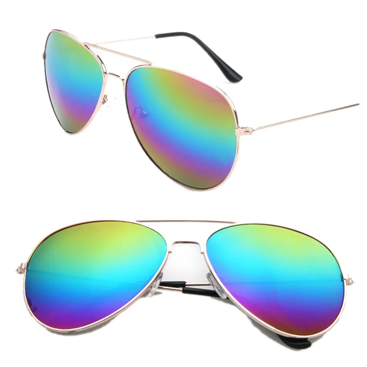 FOENIXSONG Fashion Pilot Sunglasses for Women Men  Classic Eyewear Gradient Mirrored Blue Silver Gray Sun Glasses Sunglass