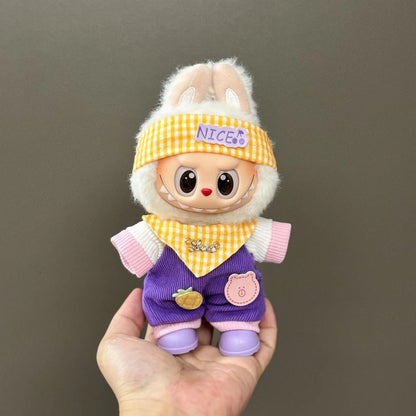 17cm Labubu Outfit Halloween Sets Carnival Party Cloak Pumpkin Costume Clothes for Labubu No Shoes