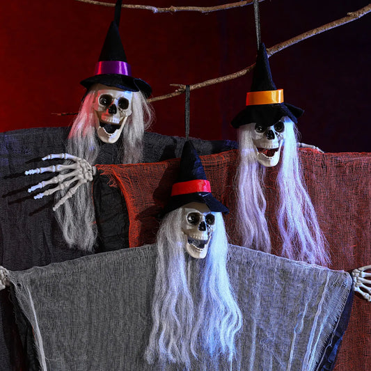 Halloween Skeleton Ghost Hanging Decoration Spooky Horror Ghost Props for Outdoor Indoor Garden Haunted House Reapers Ornament