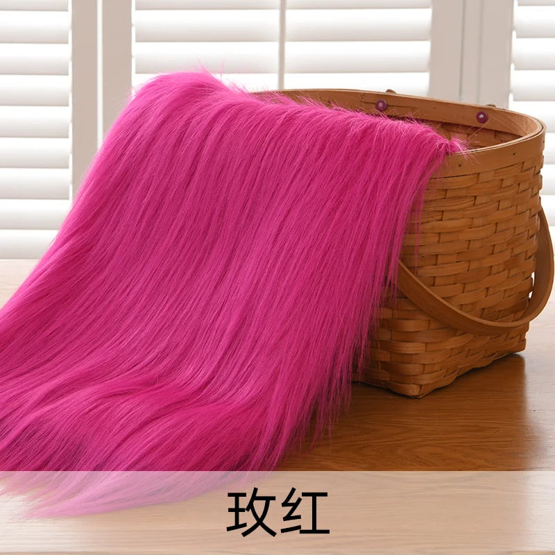 Dolls Long Plush Fabric Per Meter for Upholstery Coats Chair Cover Sewing Plain Fashion Fur Textile Needlework Thick Comfortable