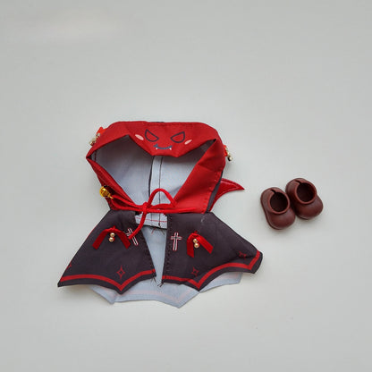 Vampire Little Devil Clothes for Labubu V1V2V3 Plush Doll Sitting Clothes for Halloween Decor Kids Gift