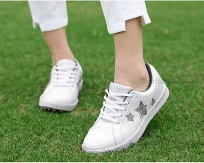 PGM Korean Women Golf Shoes Leisure Fixed Nail Waterproof Sneakers Non-Slip Girls Sports XZ113