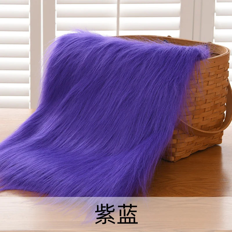 Dolls Long Plush Fabric Per Meter for Upholstery Coats Chair Cover Sewing Plain Fashion Fur Textile Needlework Thick Comfortable