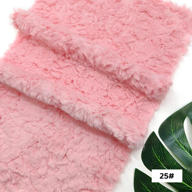25x45cm Embossed Microfiber Plush Faux Fur Furry Fabric Soft Imitation Rabbit Fur DIY Doll Garment Coat Jacket Sewing Material