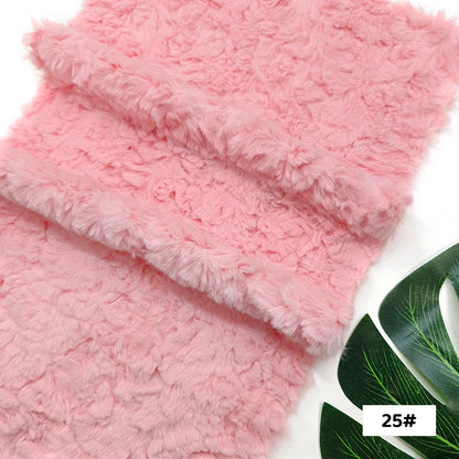 25x45cm Embossed Microfiber Plush Faux Fur Furry Fabric Soft Imitation Rabbit Fur DIY Doll Garment Coat Jacket Sewing Material