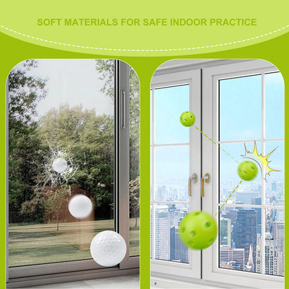 24Pcs/Bag 42MM Practice Golf Ball Perforated Color Indoor Airflow Plastic Golf Balls Training Toy Ball Good for Your Pets