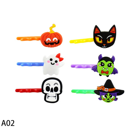 6-40pcs Halloween Gifts Toys Slap Bracelet Witch Skeleton Pumpkin Ghost Key Chain Party Kid Hairpin Ring Birthday Favor Supplies