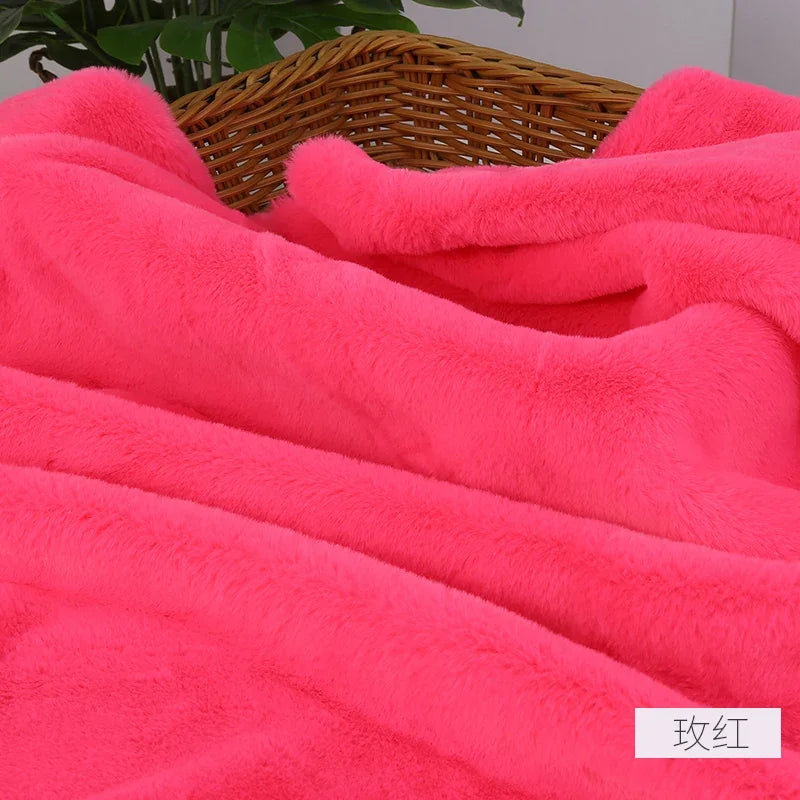 Imitation Rex Rabbit Plush Fabric by Meters for Needlework Clothes Toys Pillowcases Diy Sewing Soft Warm Thick Smooth Fur Cloth