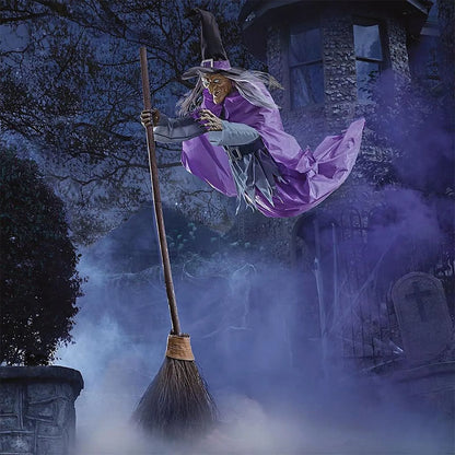 Halloween Decoration Flying Scary Terrifying Voice  Witch Hanging Luminous Soundmaking Garden Lawn Indoor Horror Decoration
