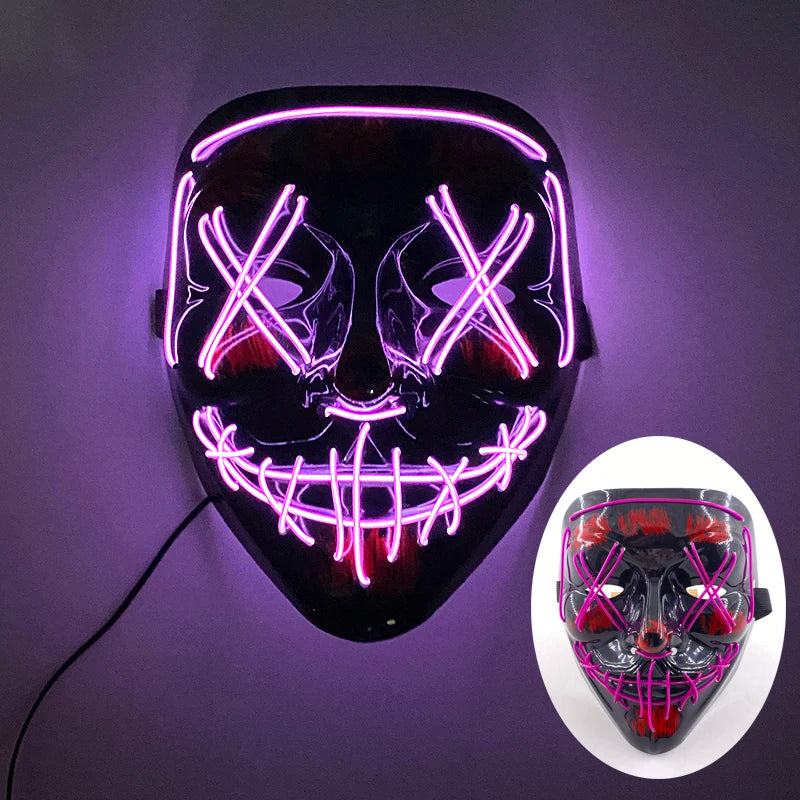 New Arrival Halloween Mask Horror Venom  LED Luminous Mask Cosplay Costume Makeup Prom Party