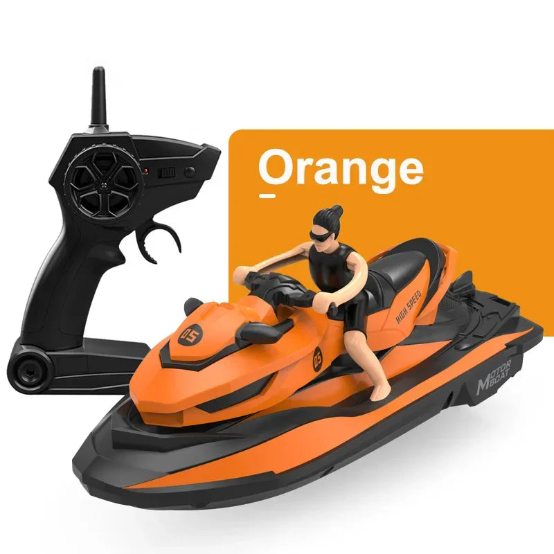 New 2.4g Mini Rc Jet Ski High-Speed Rc Doll Double Motor Boat and Electric Motorboat for Kids Summer Water Play Ideal as a Gift
