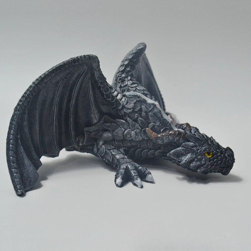 Garden Big Squatting Dragon Sculpture Guardian Statue Garden Dragon Sculpture Halloween Outdoor Gothic Decor