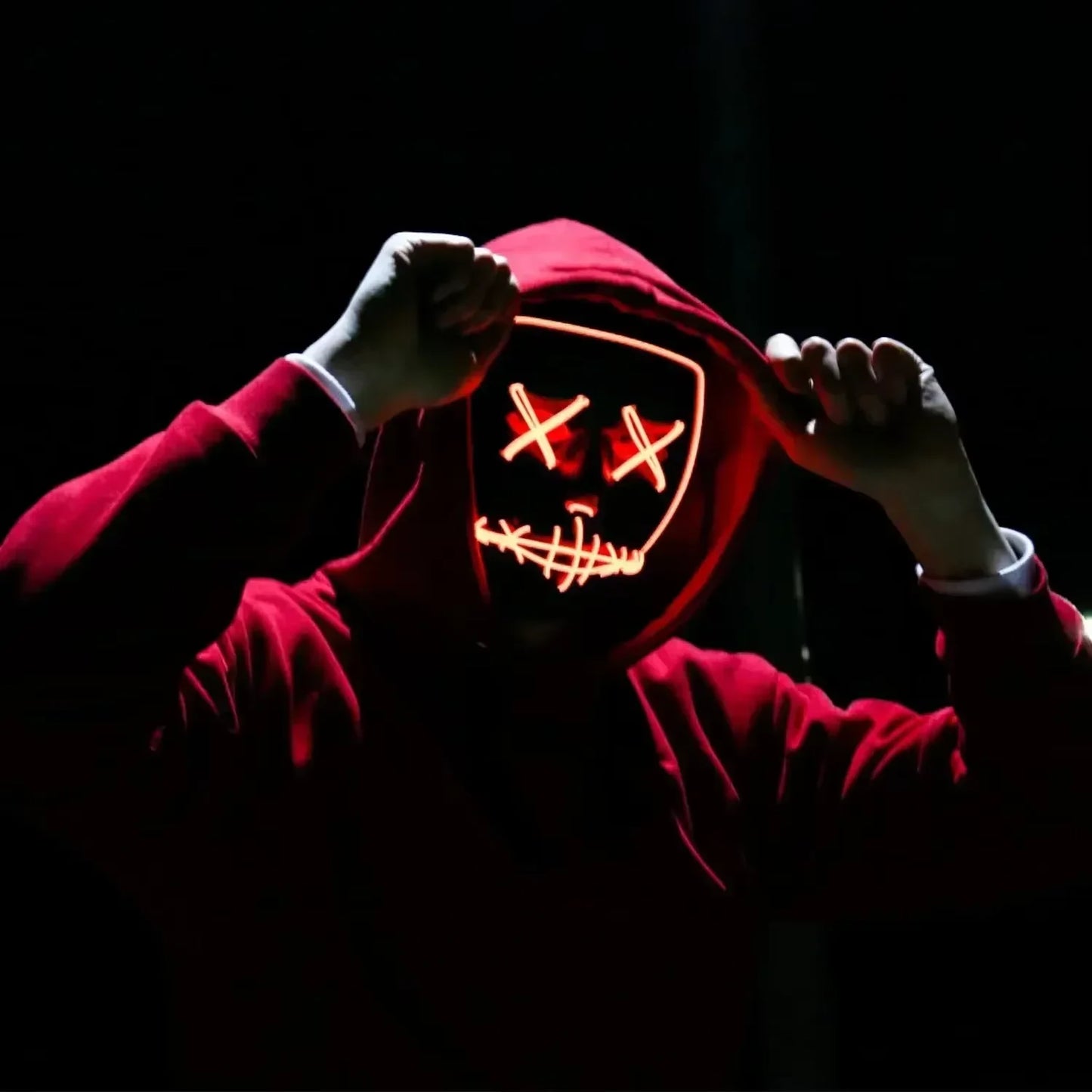 Halloween Scary LED Glowing Mask-Colorful Luminous Ghost Face,Carnival/Cosplay Party/Nightclub/Music Festival/Costume Supplies