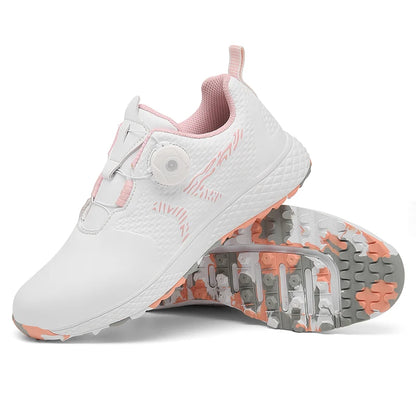LiXingMing Golf Shoes Women Pink Professional Water Proof Spikeless Golf Sport Shoes Outdoor Training Golf Walking Sneakers