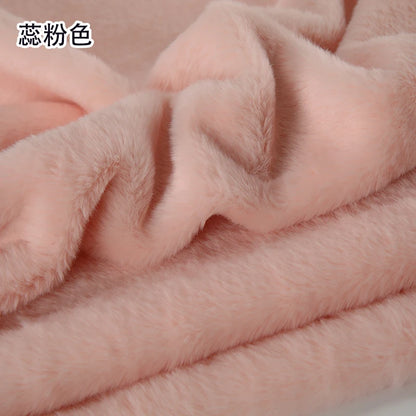Plain Faux Fur Fabric Smooth by the Meter for Clothes Coats Dolls Sewing Thickened Imitation Rex Rabbit Plush Textile Soft Silky
