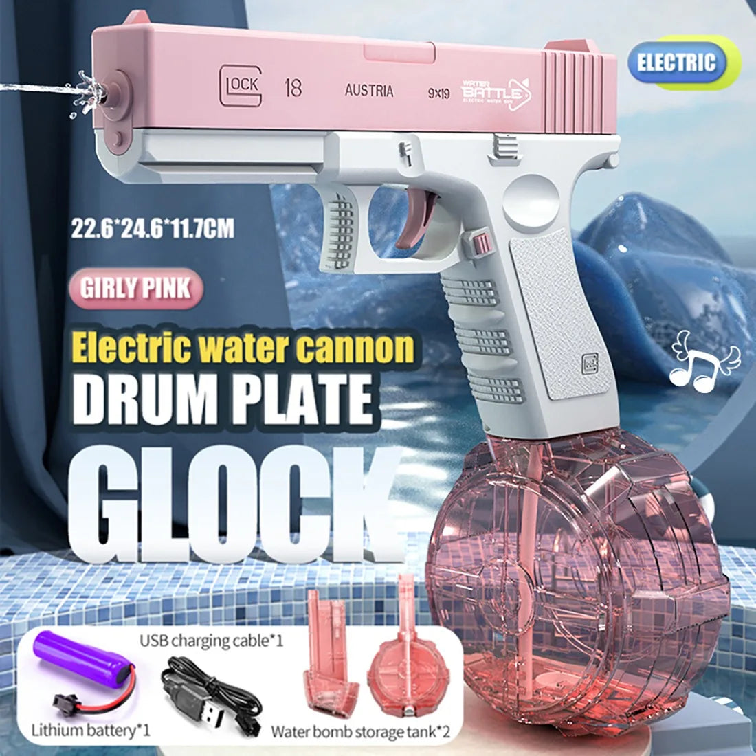 Automatic Electric Water Gun Toy Summer Induction Water Absorbing High Pressure Water Gun Beach Outdoor Water Rifle Fight Toys