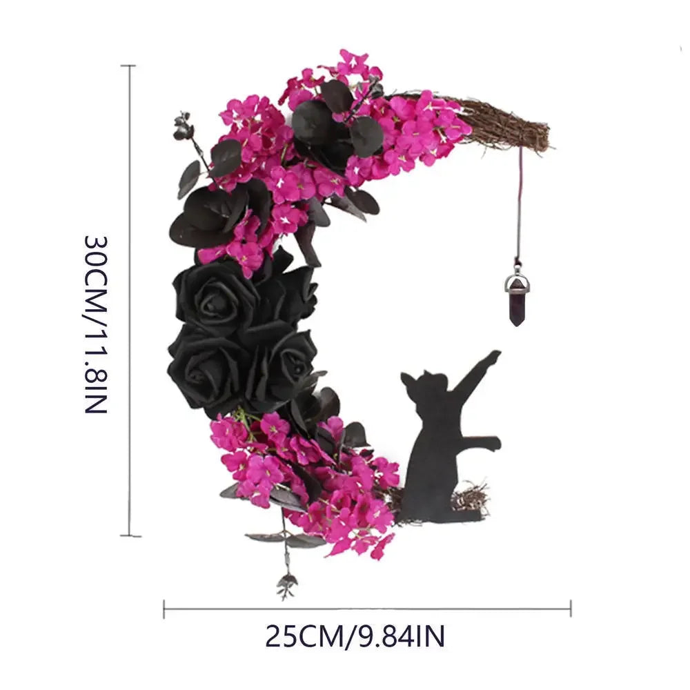Halloween Wreath With Led Lights Door Hanging Decoration Pumpkin Witch Hat Leg Wreath Carnival Party Gifts Home Halloween Decor
