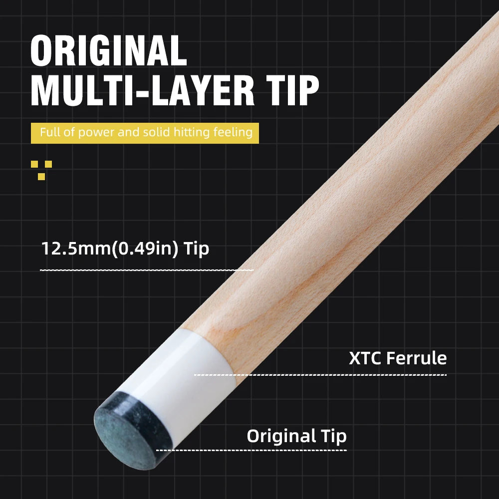 KONLLEN Pool Cue Stick Pro Taper Canadian Maple Billiard Pool Sticks for Adults With Low Deflection Shaft (10.5mm/11.5mm/12.5mm
