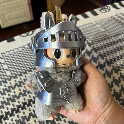 3D Armour for Labubu Clothes Dragon Slayer Knight Armor Sword Set Mini Plush Doll Clothing Fashion Doll Accessories Gift