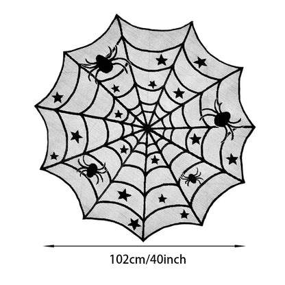 Halloween Tablecloth Table Cover Halloween Fireplace Decor Halloween Spider Web Tablecloth Halloween Party Decoration Supplies