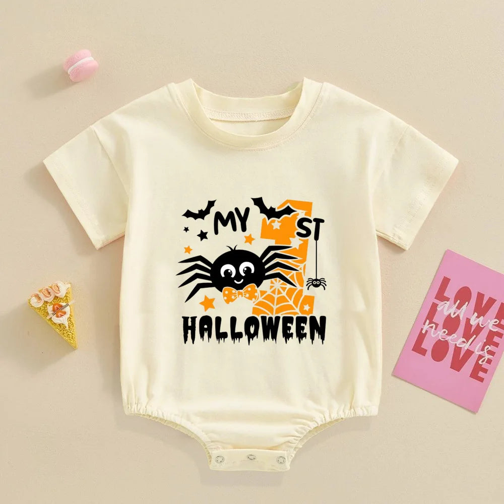 My First Halloween Print Baby Bubbles Romper Halloween Party Infant Outfit Bodysuit Newborn Large Jumpsuit Newborn Retro Clothes