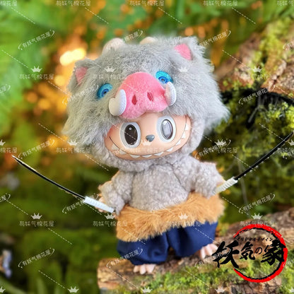 Labubu Clothes Doll Decorative Clothing 17cm Baby Clothes Labubu Sitting Party Baby Clothes Charcoal Zhilang Clothes