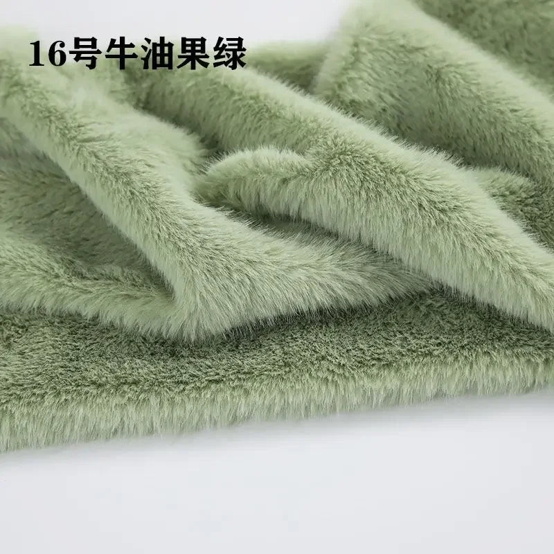 2cm Faux Mink Fur Plush Fabric by the Meter for Clothing Scarf Dolls Background Decoration Diy Sewing Cloth Soft Pink White Blue