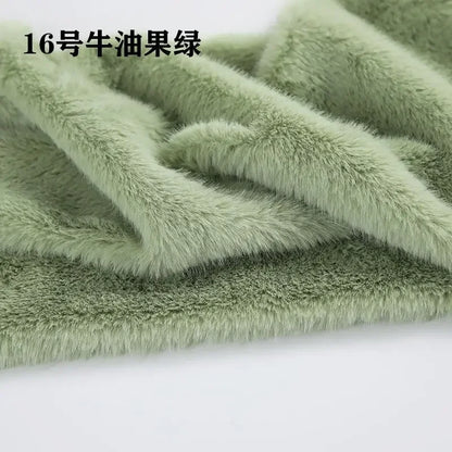 2cm Faux Mink Fur Plush Fabric by the Meter for Clothing Scarf Dolls Background Decoration Diy Sewing Cloth Soft Pink White Blue