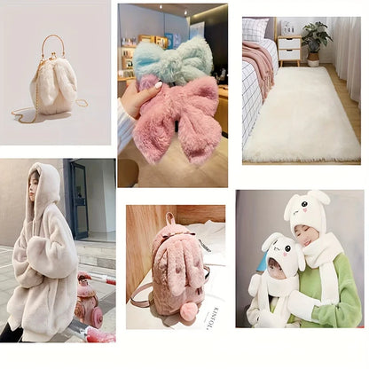 Ultra-Soft 19.69*19.69inch Short Plush Shaggy Faux Fur Fabric Sewing Fabric Supplies Fluffy Luxuriously Cushy for DIY Making