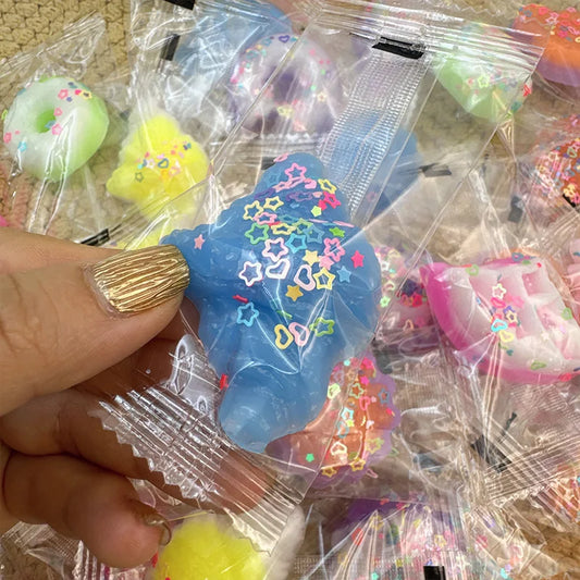 10pcs Mini Taba Squishy Donut Pinch Clidbe Toys Fluffy Cheesecake Biscuit Toast Waffle Ice Cream Fidget Toys Kids Birthday Gifts