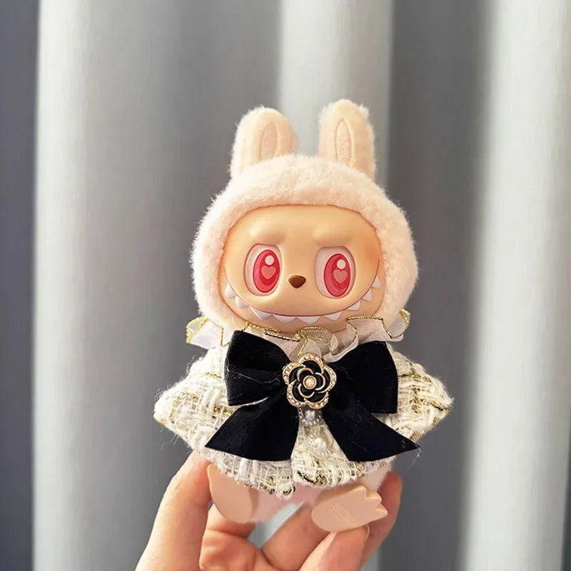 17cm Labubu Doll's Clothes the Monster Outfit Accessories Clothing DIY Kids Gift Sweet Princess High-Quality Dress Cloak ED12B