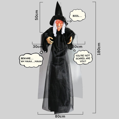 Halloween Voice Controlled Luminous Screaming Haunted Witch Escape Room Horror Haunted House Decorative Props