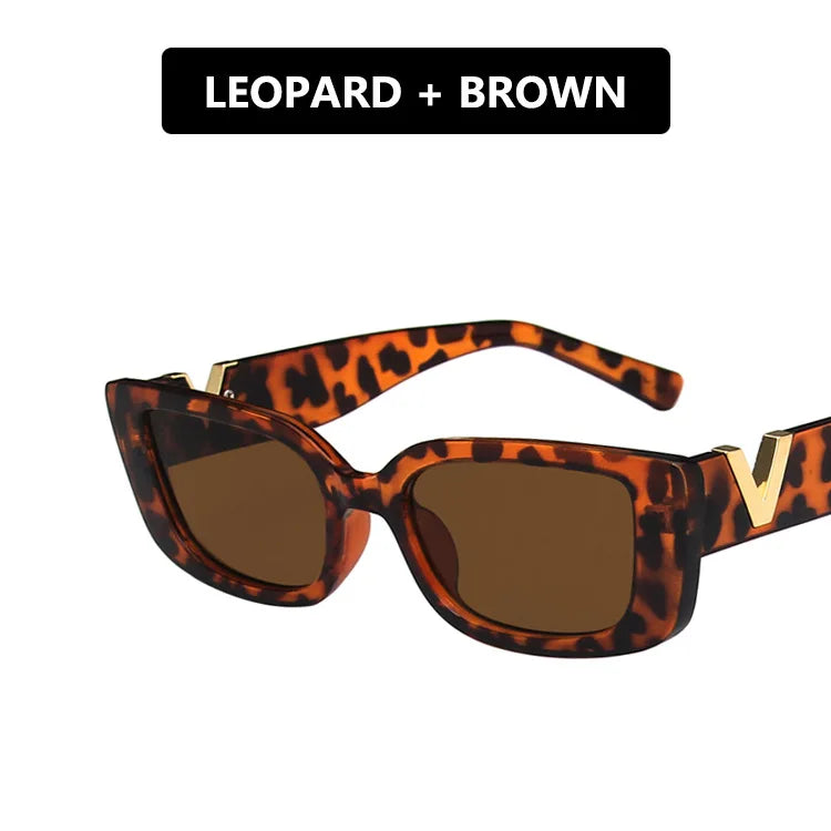Retro Cat Eye Rectangle Sunglasses Women 2025 Trendy Vintage Designer v Sun Glasses  Eyewear Woman UV400 Lentes De Sol Mujer