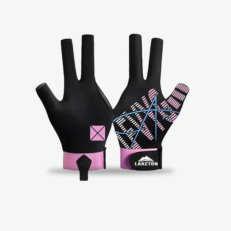 1pc Left Hand Billiards Glove Three Finger Snooker Billiard Glove Non Slip Stickers Elasticity Billiard Training Gloves