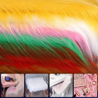 1 Meter Luxury Long Haired Faux Fur Fabric Pile Plush Fluffy Fabric for Display Photography Background Props Home Decor