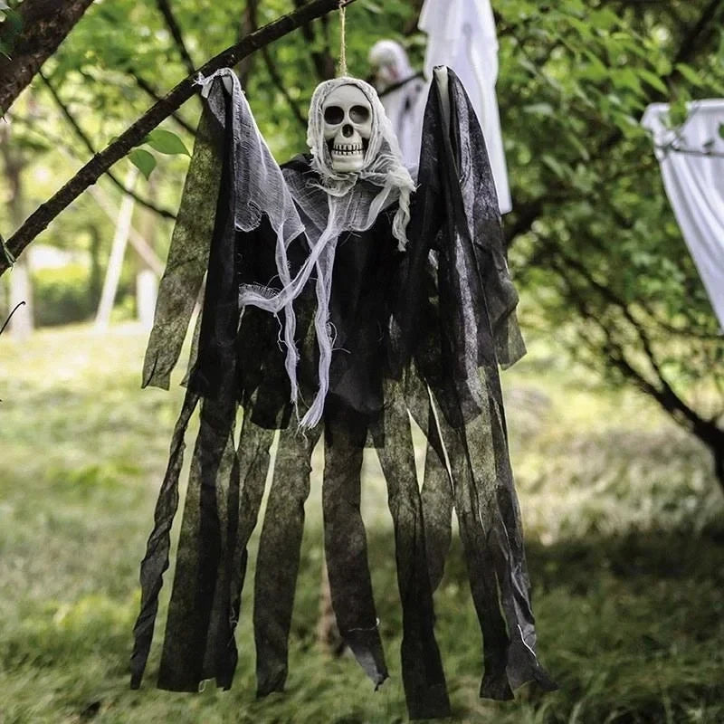 1-3pcs Halloween Hanging Ghost Decorations Skull Scary Gauze Fabric for Haunted House Porch Scary Props Terror Hanging Ornaments