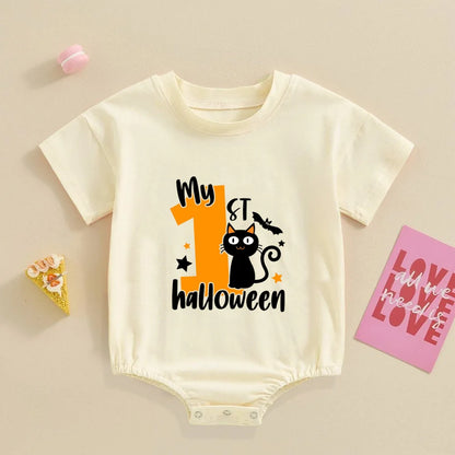 My First Halloween Print Baby Bubbles Romper Halloween Party Infant Outfit Bodysuit Newborn Large Jumpsuit Newborn Retro Clothes